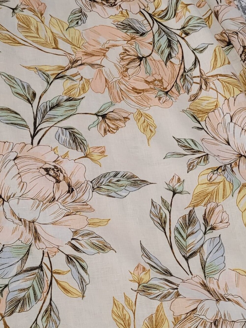 Nicole Miller A-Line 100% Linen Maxi Skirt Floral Print Medium EUC - Picture 8 of 8